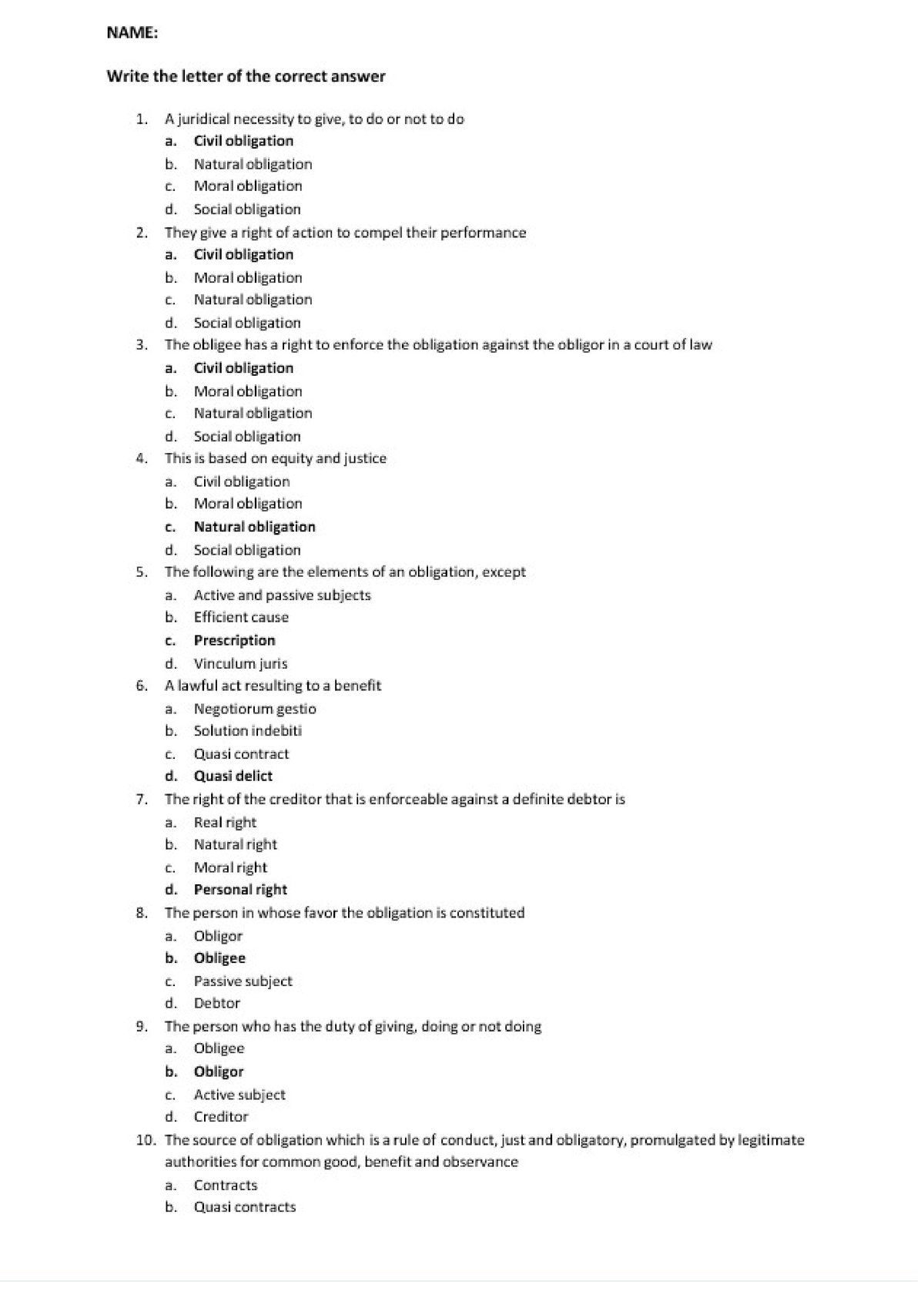 Obli - OBLIGATION AND CONTRACTS - Bachelor of Science in Management ...