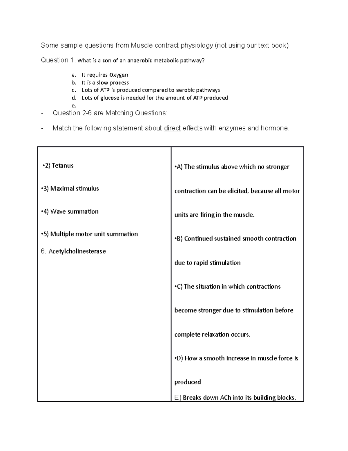 Sample Questions mus Phys biol2500 - BIOL 2500 - Human Anatomy And ...