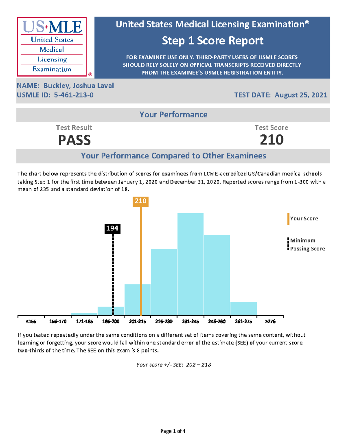 Step 1 pass Pass Program powerpoints Step 1 Score Report FOR