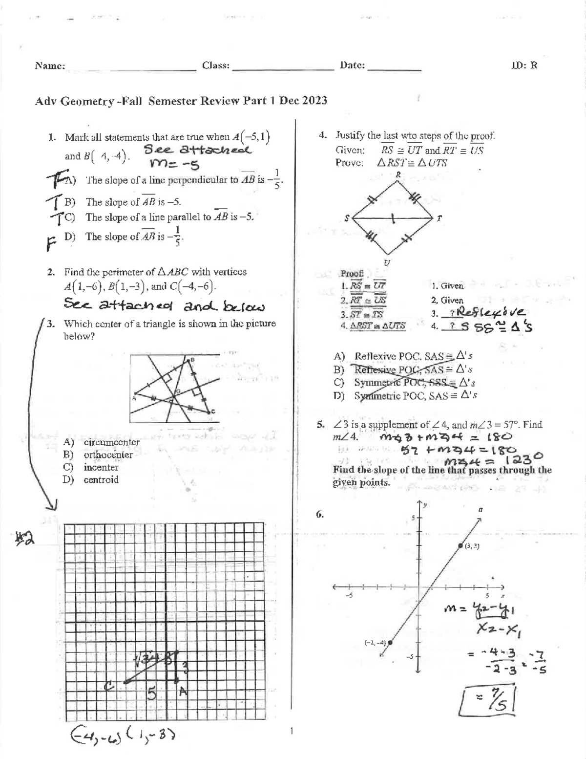 Fall Sem Review Solutions - Studocu