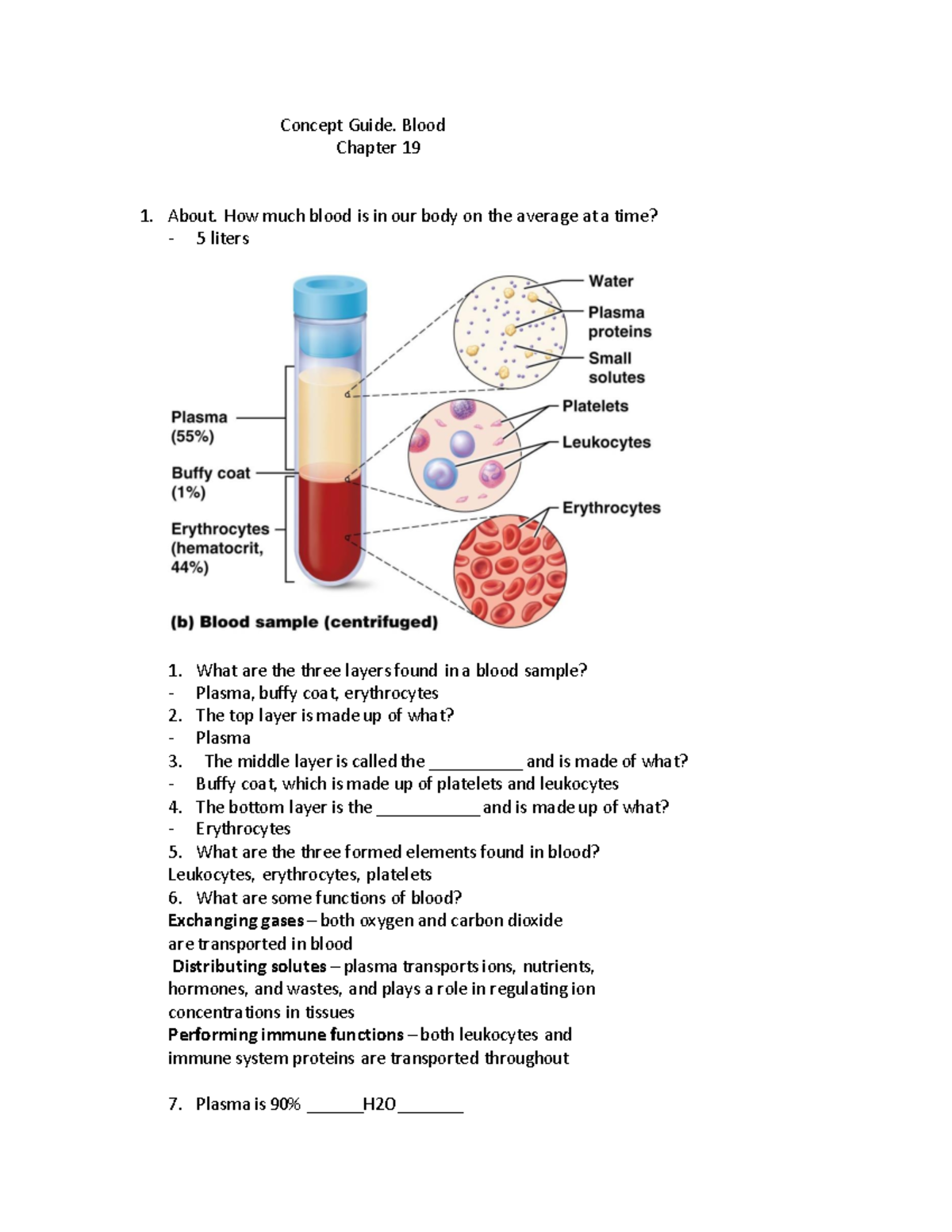 Concept Guide Blood - study materials - Concept Guide. Blood Chapter 19 ...