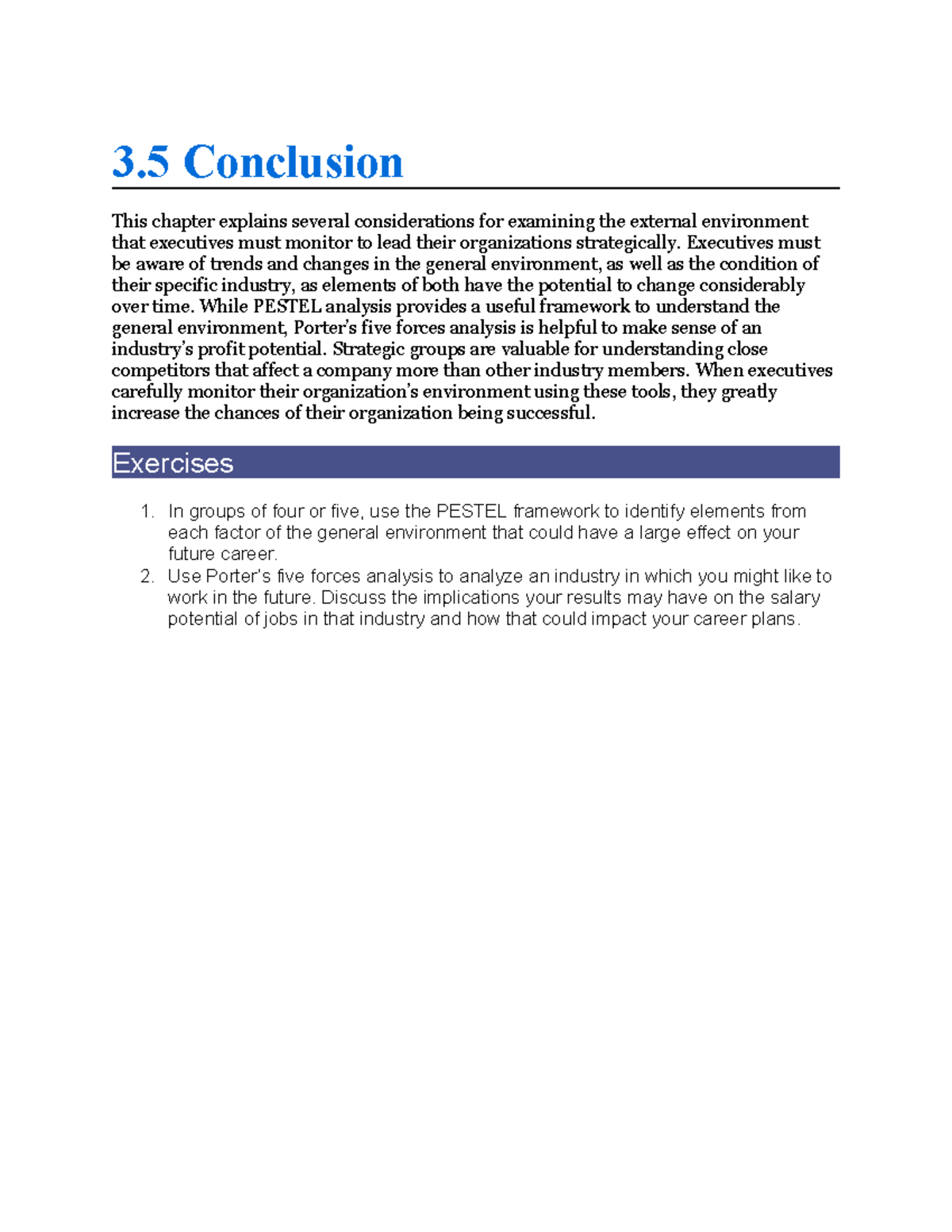 3.5 Conclusion - Strat Management - 3 Conclusion This chapter explains ...
