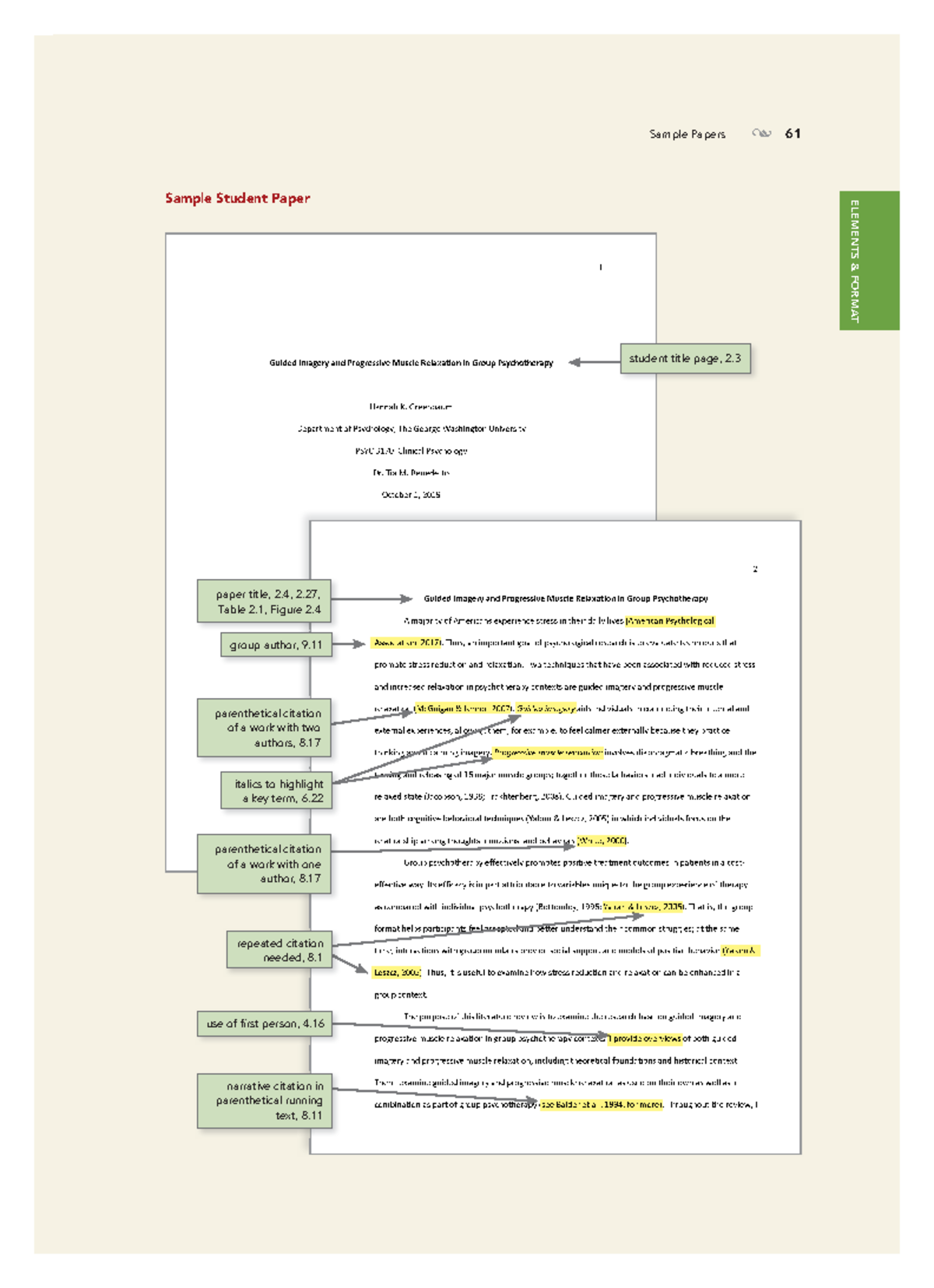 Annotated Example of a Student Report with APA Formatting - Sample ...