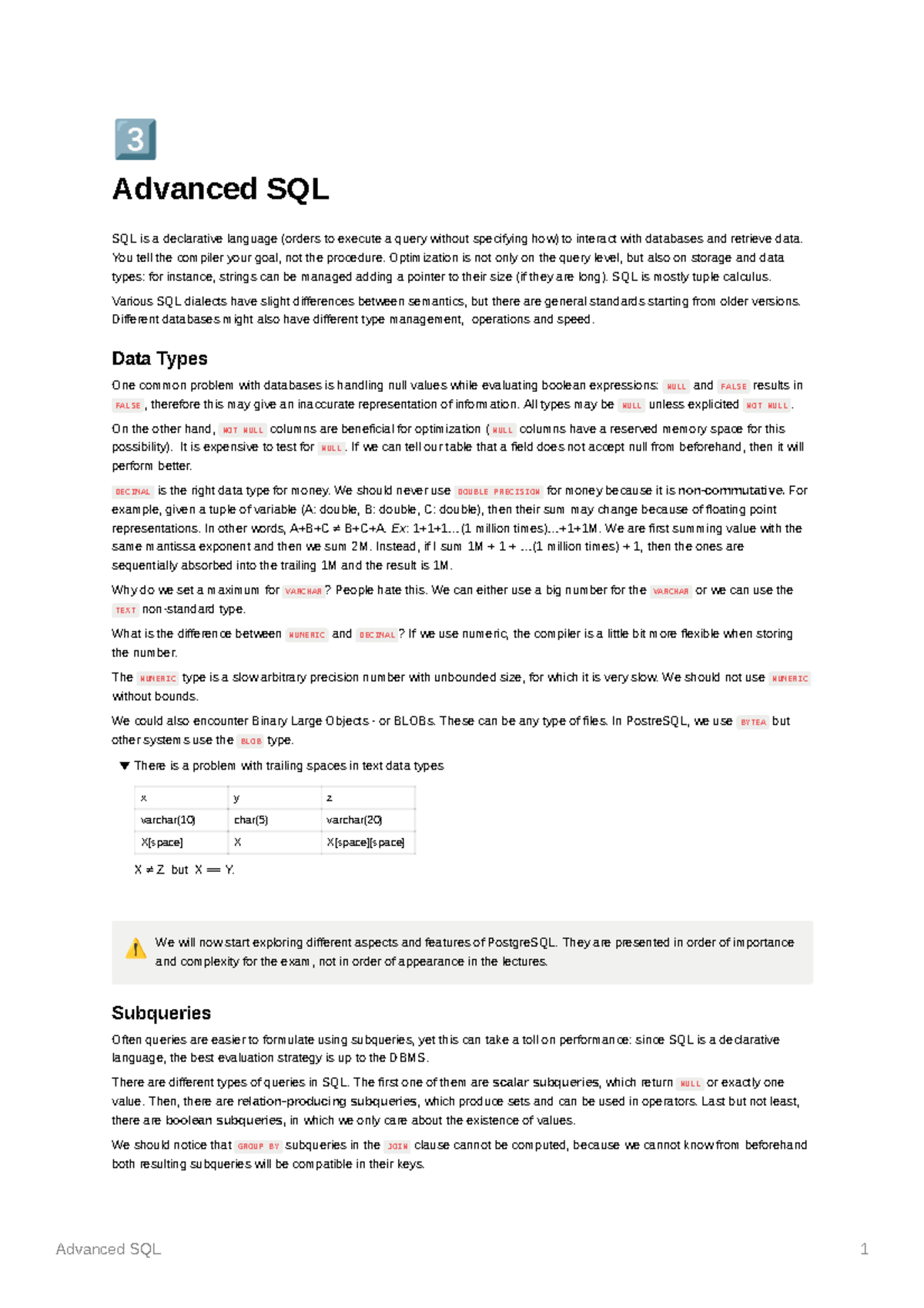 Advanced SQL - ² Advanced SQL SQL is a declarative language (orders to ...
