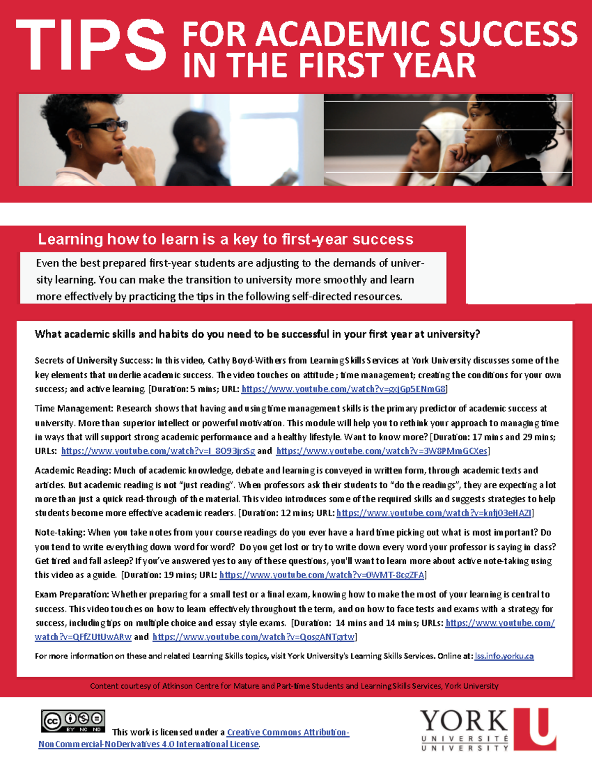 Tips for First Year Students - Oct 28 edition - rev URLs - TIPS FOR ...
