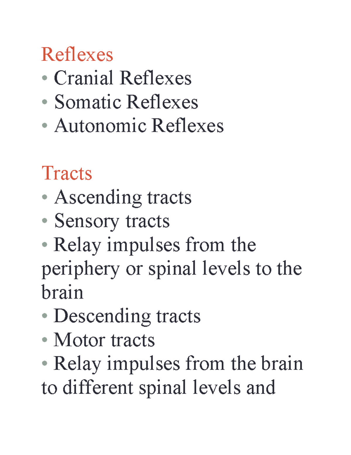 Spinal Nerve 2 - Reflexes Cranial Reflexes Somatic Reflexes Autonomic ...