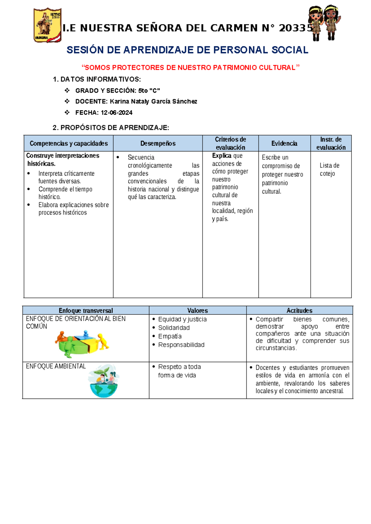 Sesion DE Personal Social 9 ( Unidad 3) - SESIÓN DE APRENDIZAJE DE ...