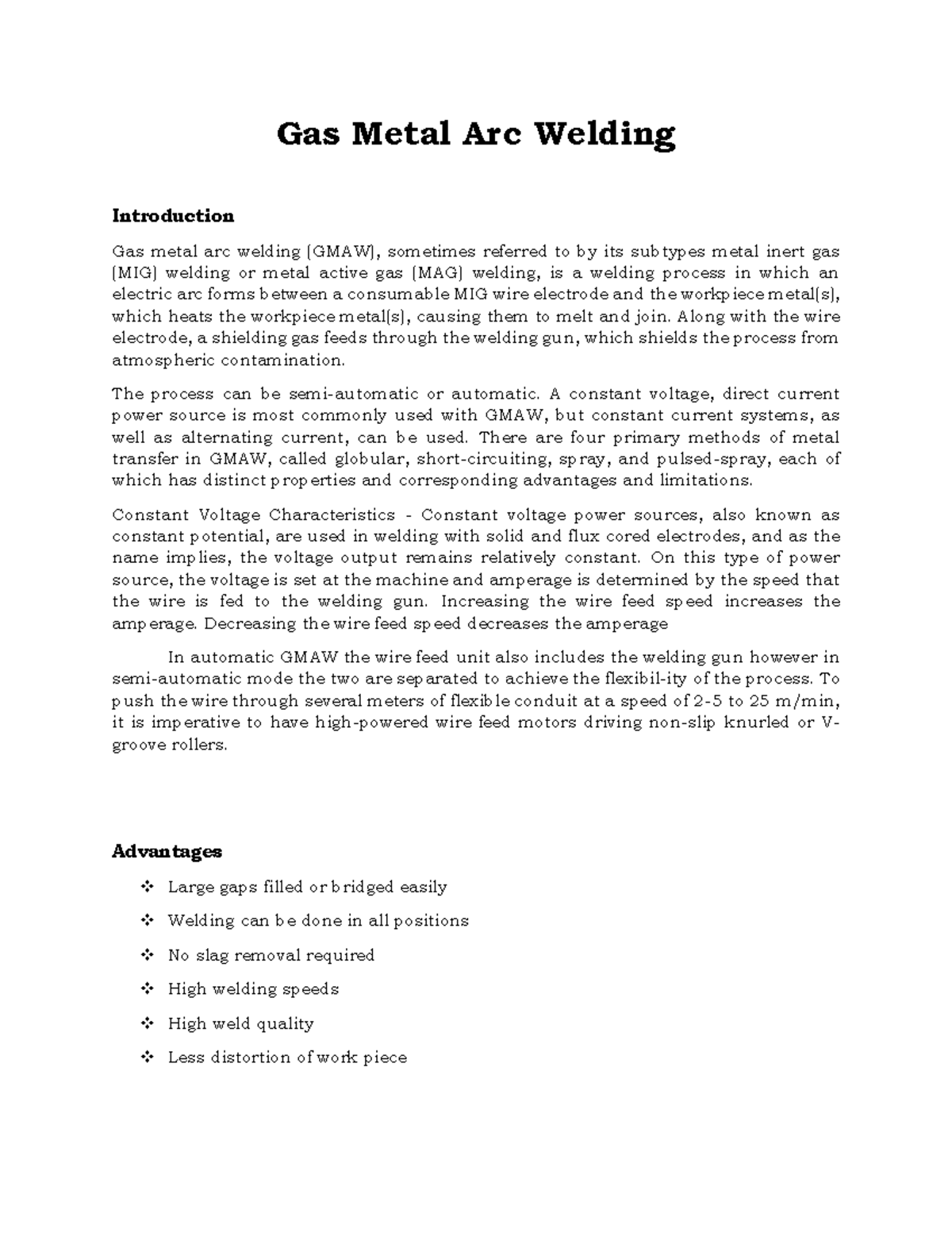GMAW bsu pdf safety and procedure of gmaw Gas Metal Arc Welding
