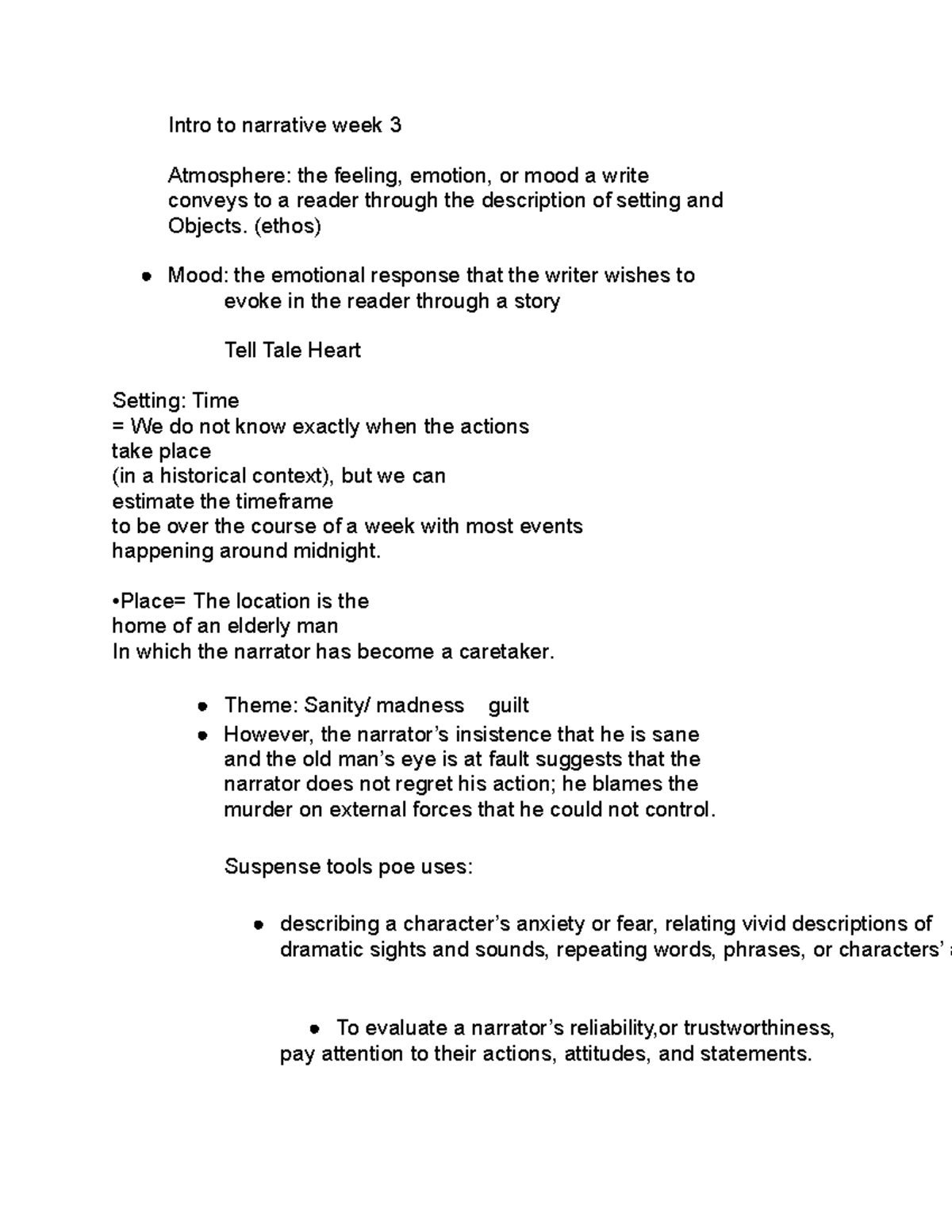 Introduction To Narrative Week 3 Intro To Narrative Week 3 Atmosphere The Feeling Emotion