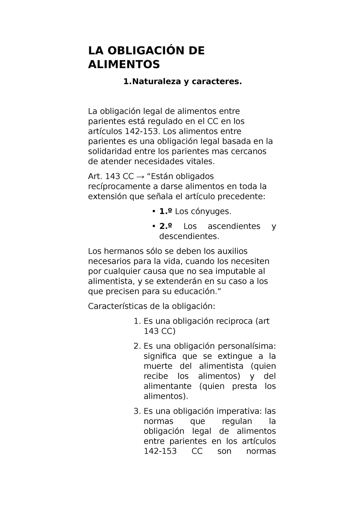 Derecho Civil V Tema 2 Apuntes Todos 2 La ObligaciÓn De Alimentos 1 Y Caracteres La 1220