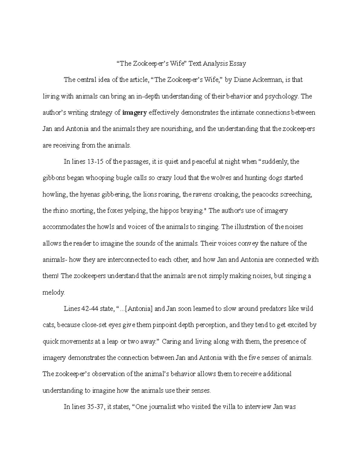 zookeeper essay