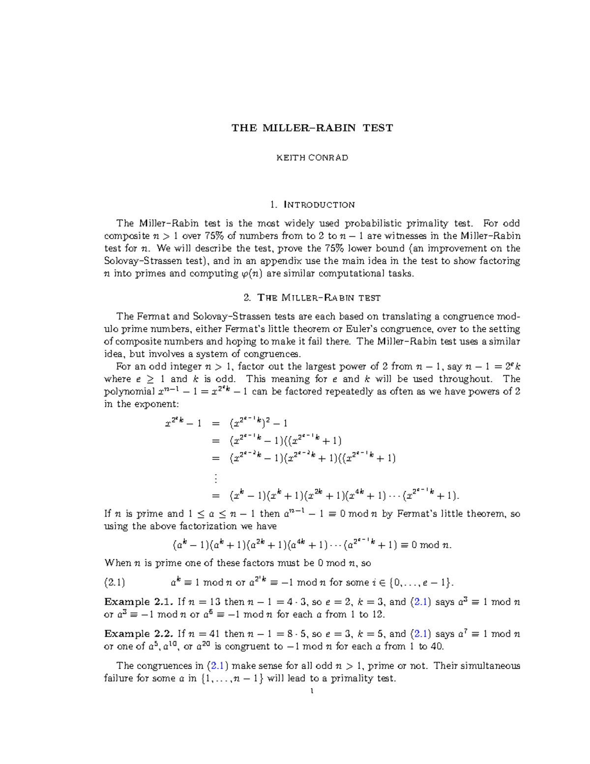 检验素数 millerrabin test - number theory actually em em em em em em em em ...