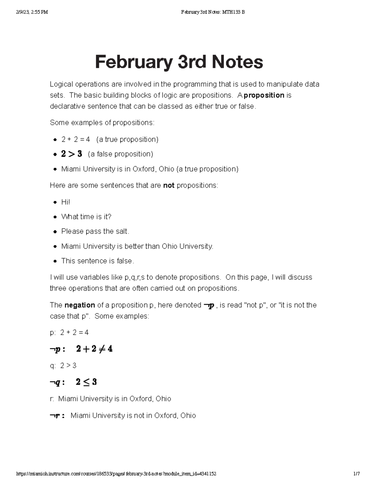 February 3rd Notes - February 3rd Notes Logical operations are involved ...
