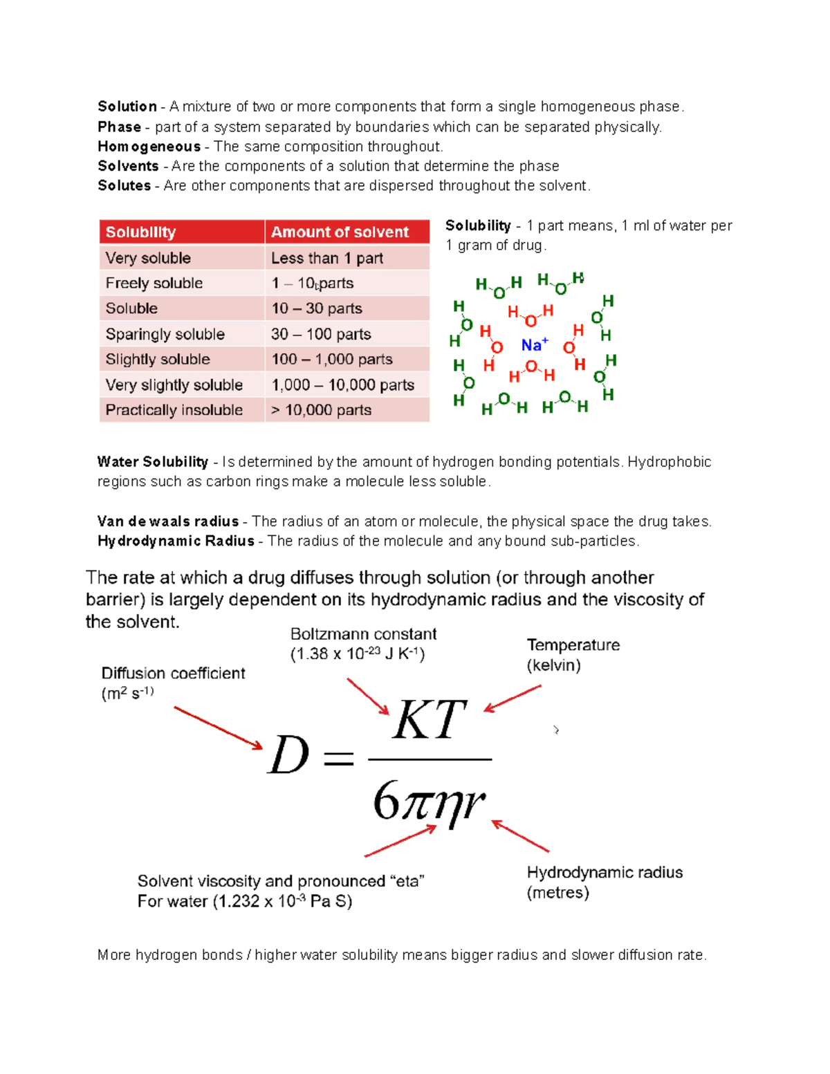 1822 notes - Solution - A mixture of two or more components that form a ...