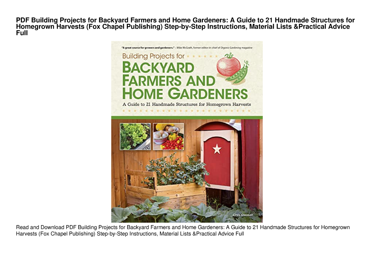 PDF Building Projects For Backyard Farmers And Home Gardeners: A Guide ...