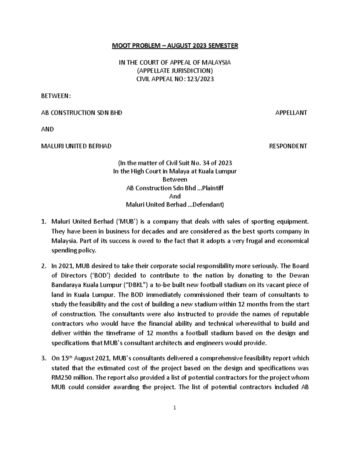 August 2023 Moot Problem (Updated) - MOOT PROBLEM – AUGUST 2023 ...
