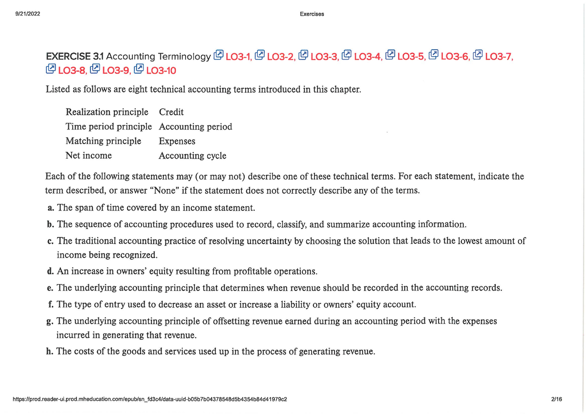 Chap 3 - Exercises For Chapter 3 - Accounting Principles - Studocu