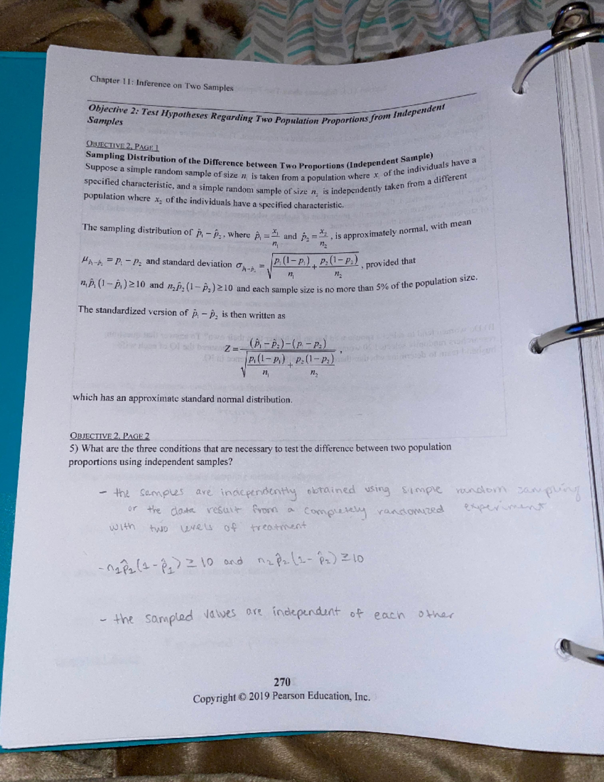 Chapter 11 section 1 page 3 - Chapter I: Inference on Two Samples 7 ...