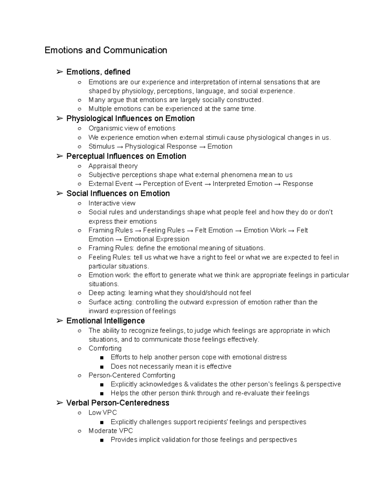 Ch 7 Intro Interpersonal - Emotions and Communication Emotions, defined ...