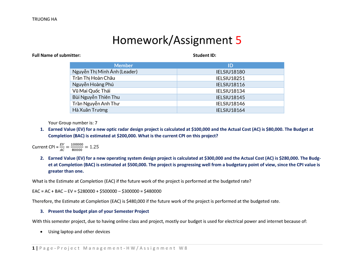 project mayhem homework assignments