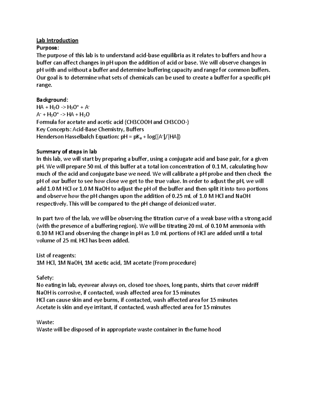 Example Prelab!! Lab Introduction Purpose The purpose of this lab is