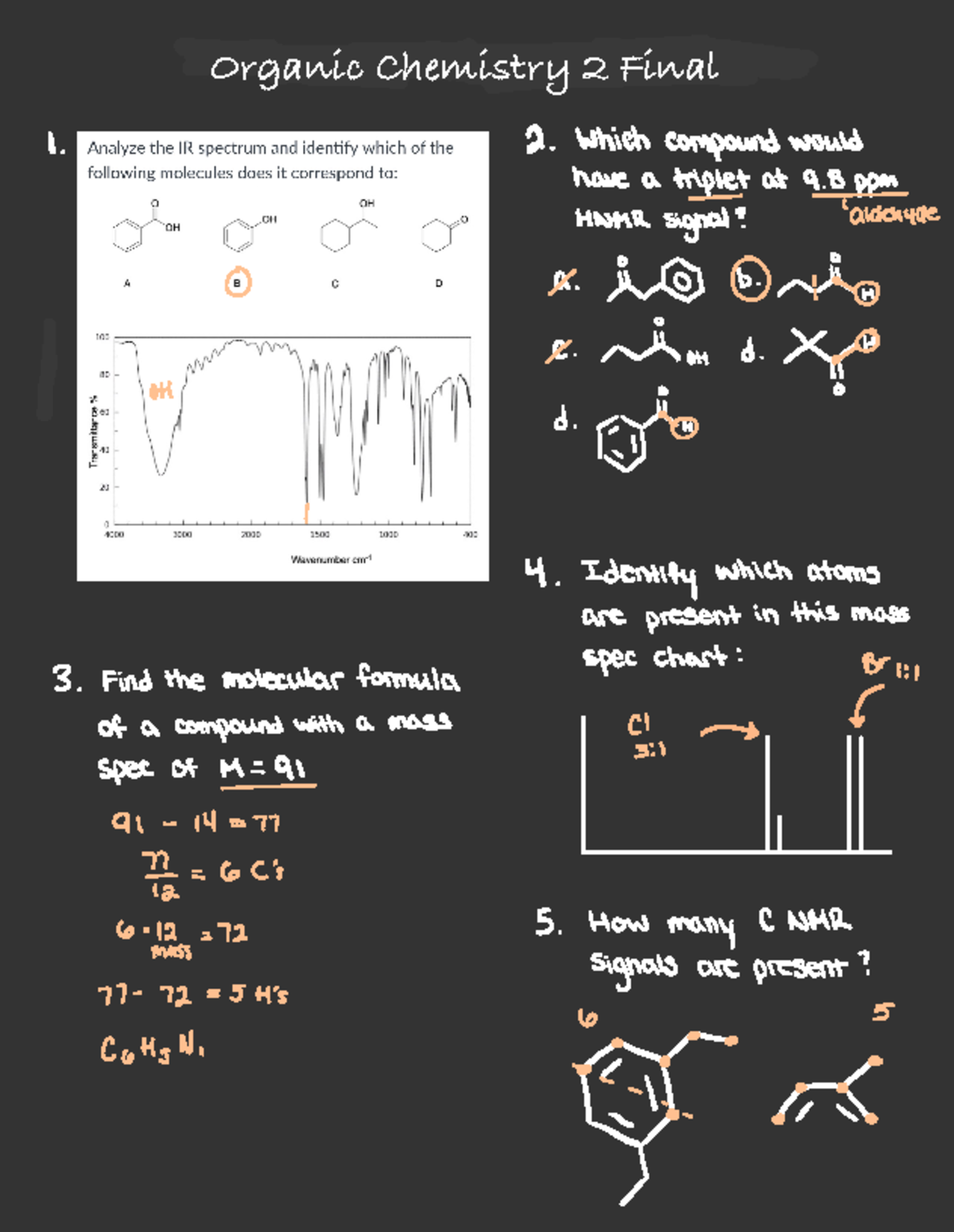 Orgo 2 final review - CHM 2211 Organic Chemistry II w Athalee Study ...