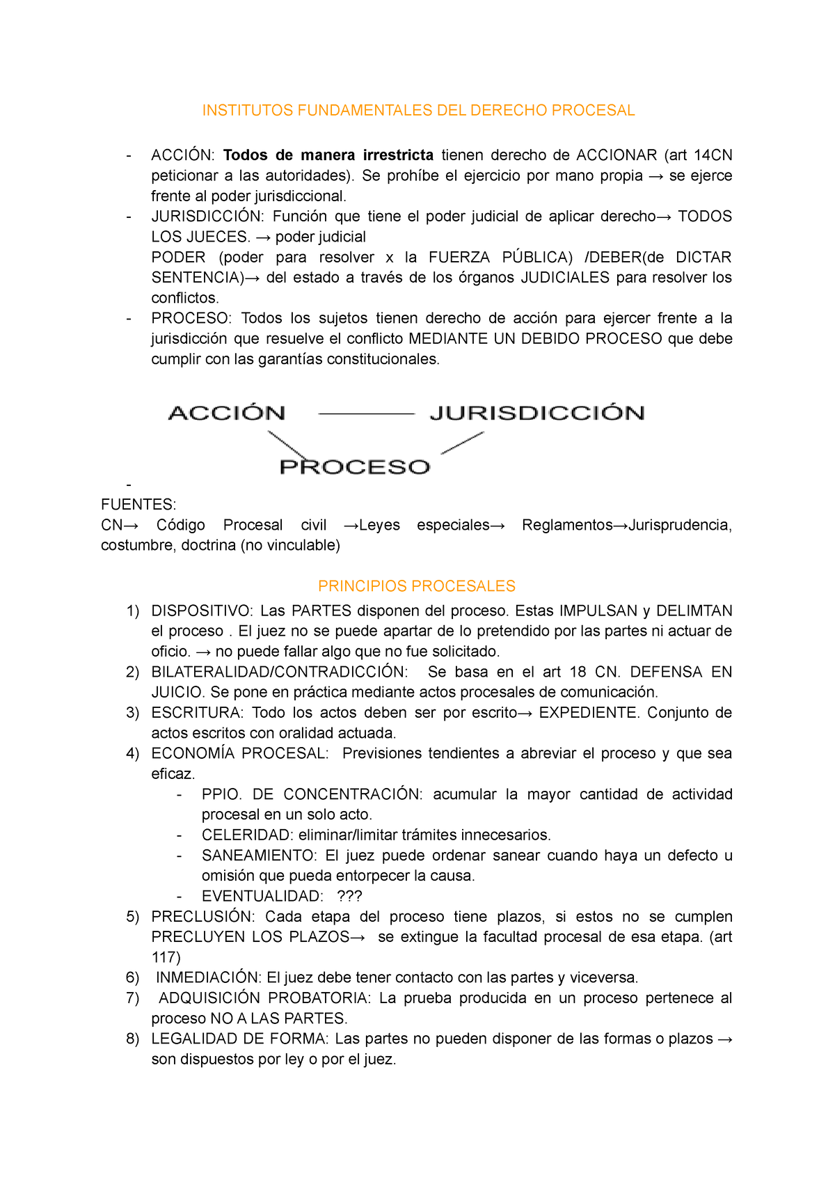 Resumen Procesal Civil 1° Parcial - INSTITUTOS FUNDAMENTALES DEL ...