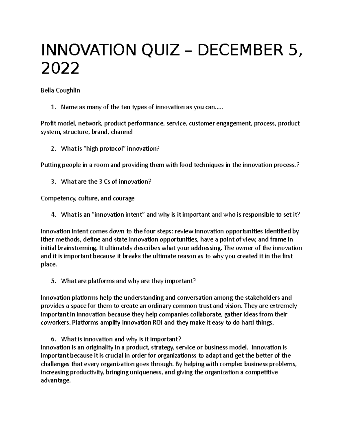 Innovation QUIZ 2022 - Practice quiz - INNOVATION QUIZ – DECEMBER 5 ...