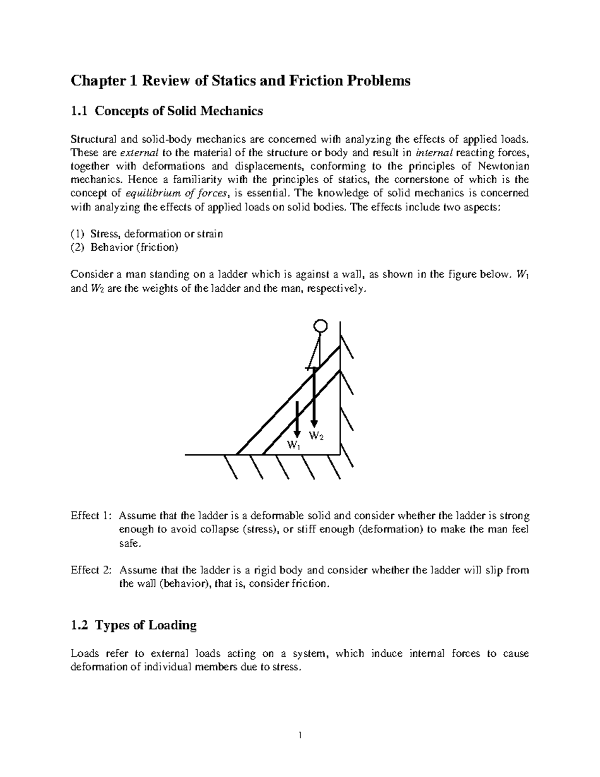 MAAE 2202 Chapter 1 Notes - Chapter 1 Review of Statics and Friction ...