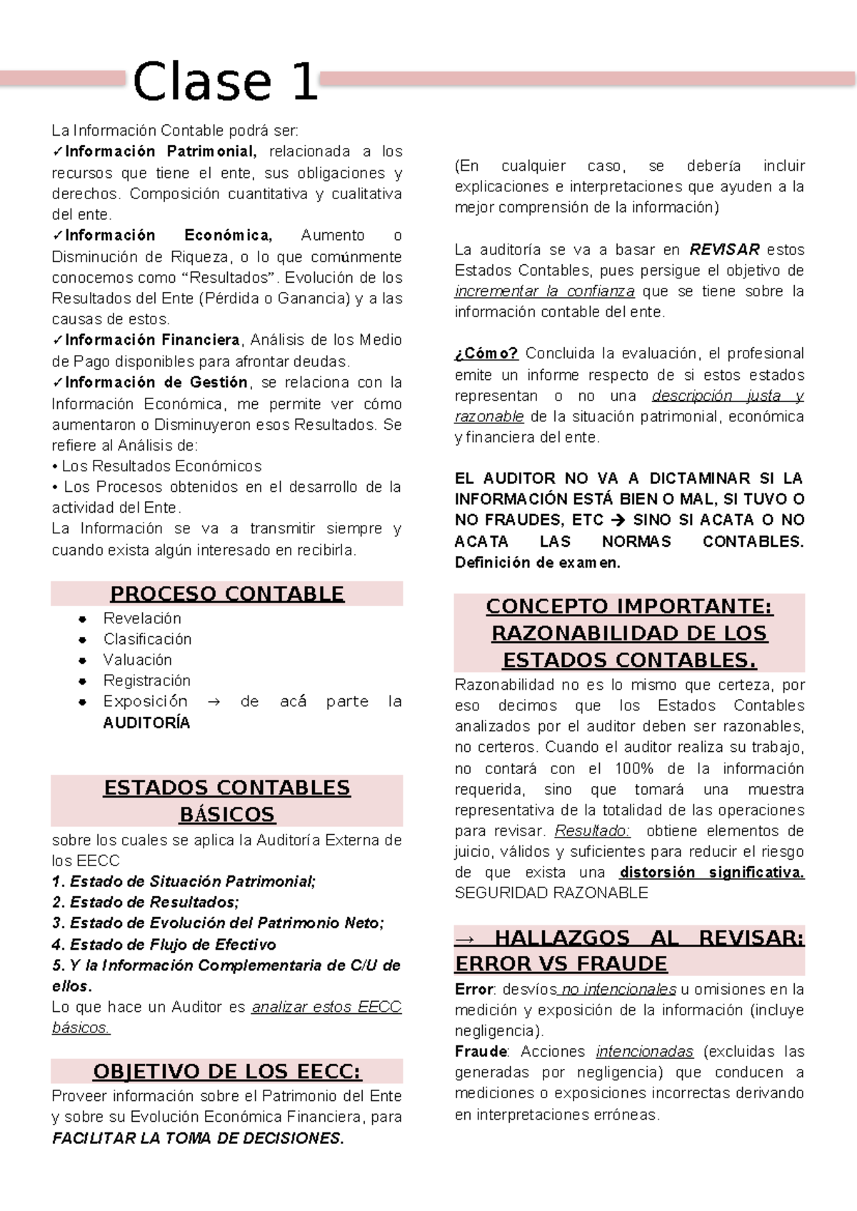 Resumen valen - Apuntes tomados en clase - Clase 1 La Información ...
