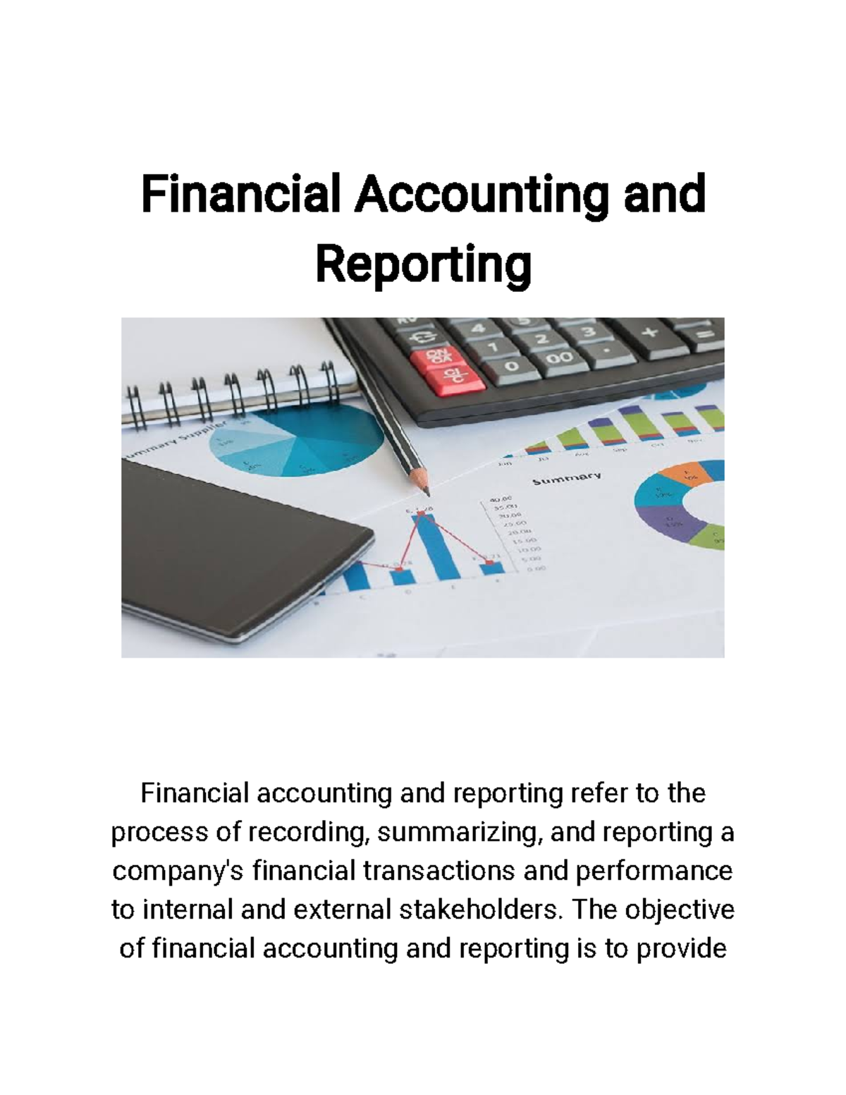 Introduction to Financial Accounting and Reporting Module 1 - Financial ...