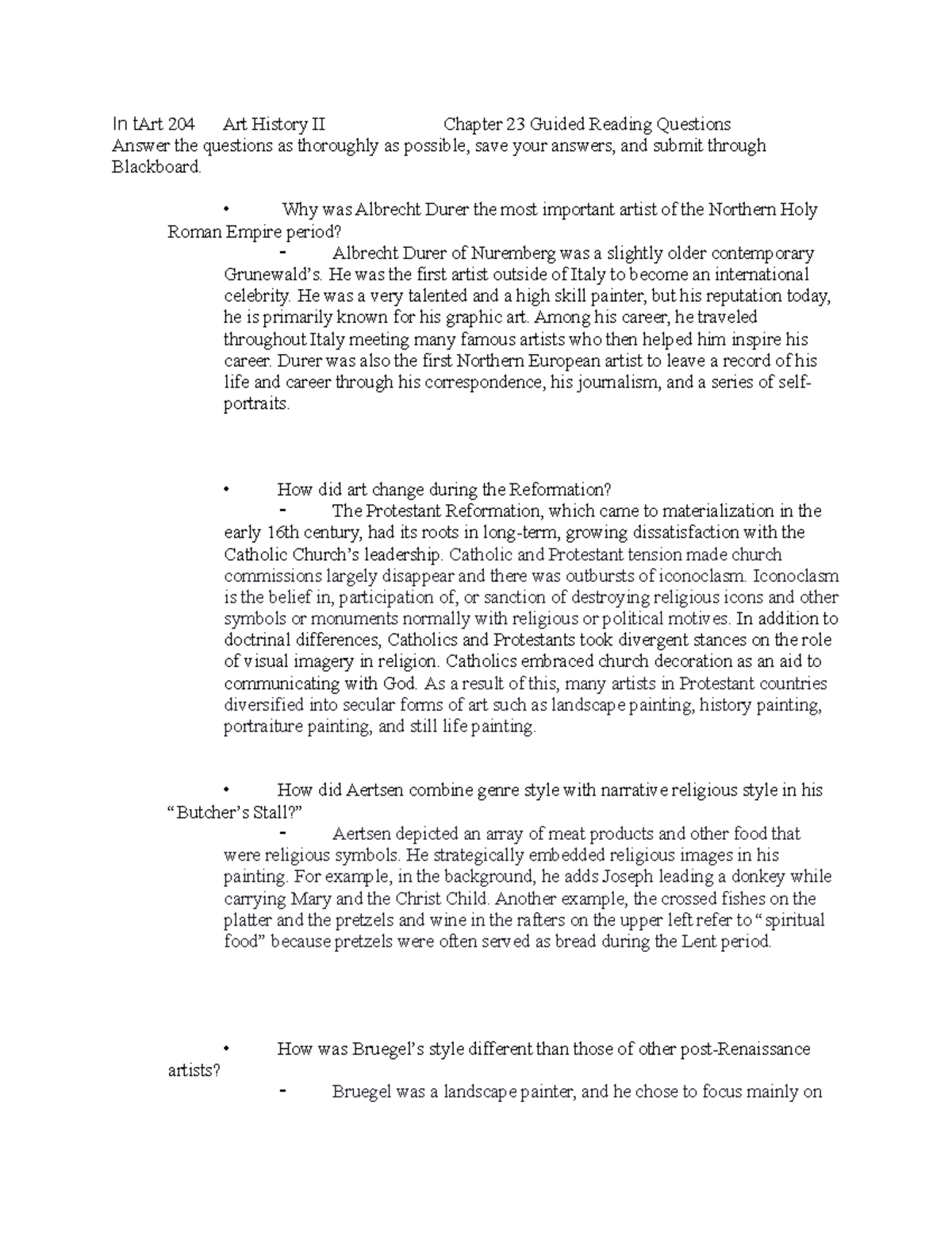 Art 204Art History IIChapter 23 Guided Reading Questions Copy In tArt