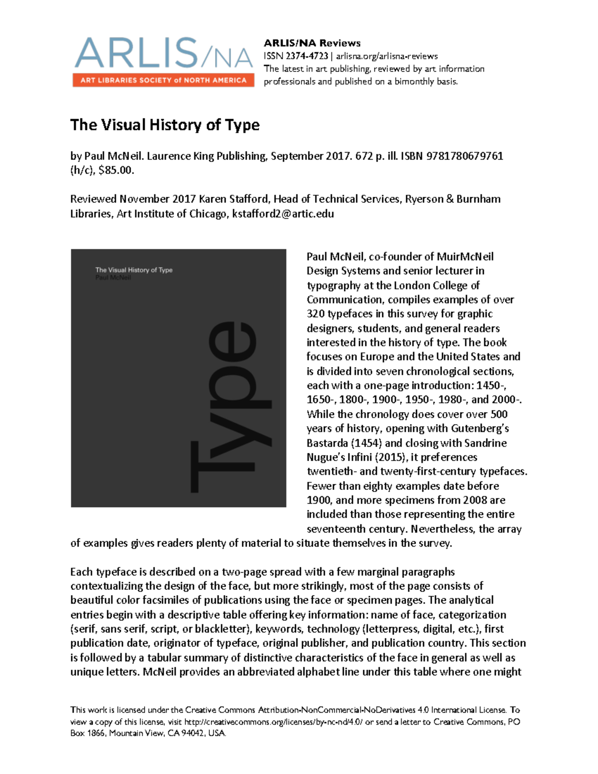 2017 11 the-visual-history-of-type - ARLIS/NA Reviews ISSN 2374- 4723 ...