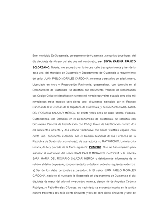 ACTA DE Matrimonio CON Contrayente Extranjero - ACTA DE MATRIMONIO CON ...