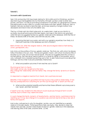 Tutorial 4 - tute 4 questions and answers - Tutorial 4. Scenario: Grace ...