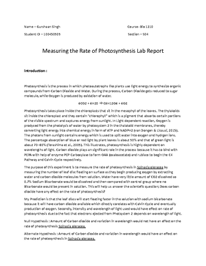 Fermentation lab report - Jiya 100412895 Biol 1210 SO Professor: Lilian ...