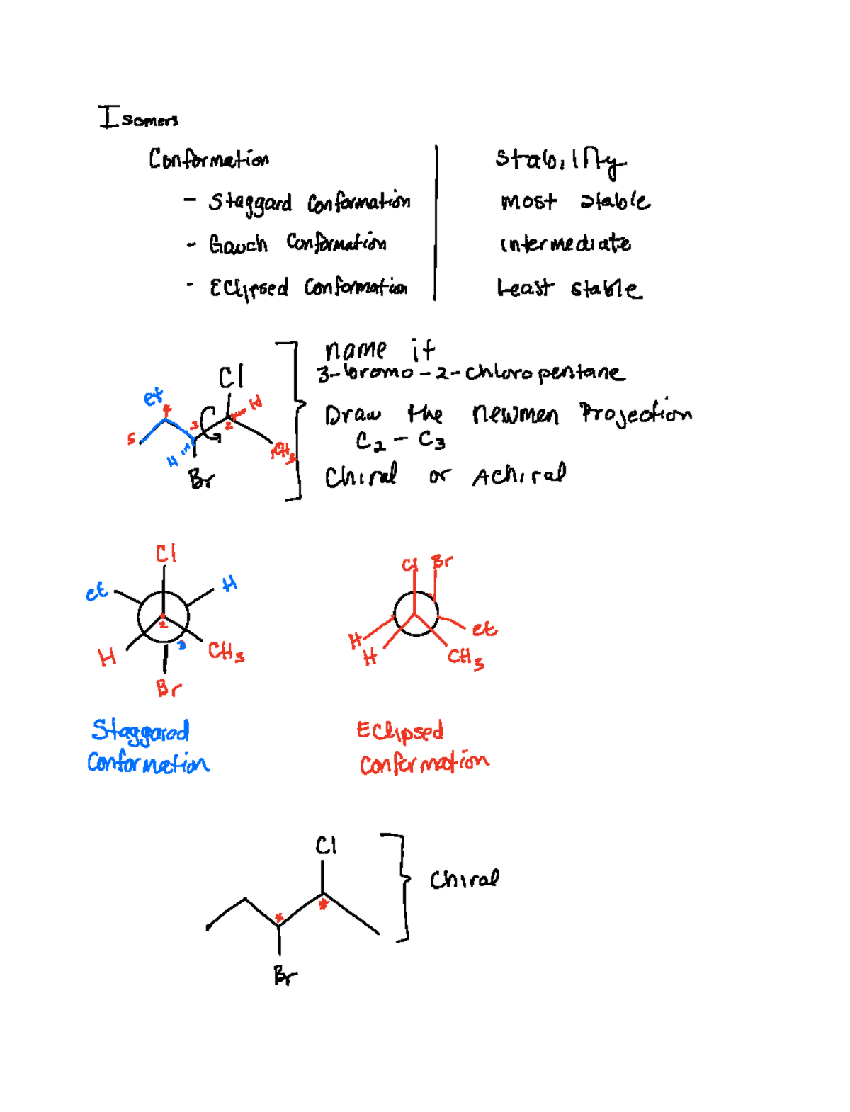 Note Apr 4, 2023 (4) - lecture notes - Isomers Conformation stability ...