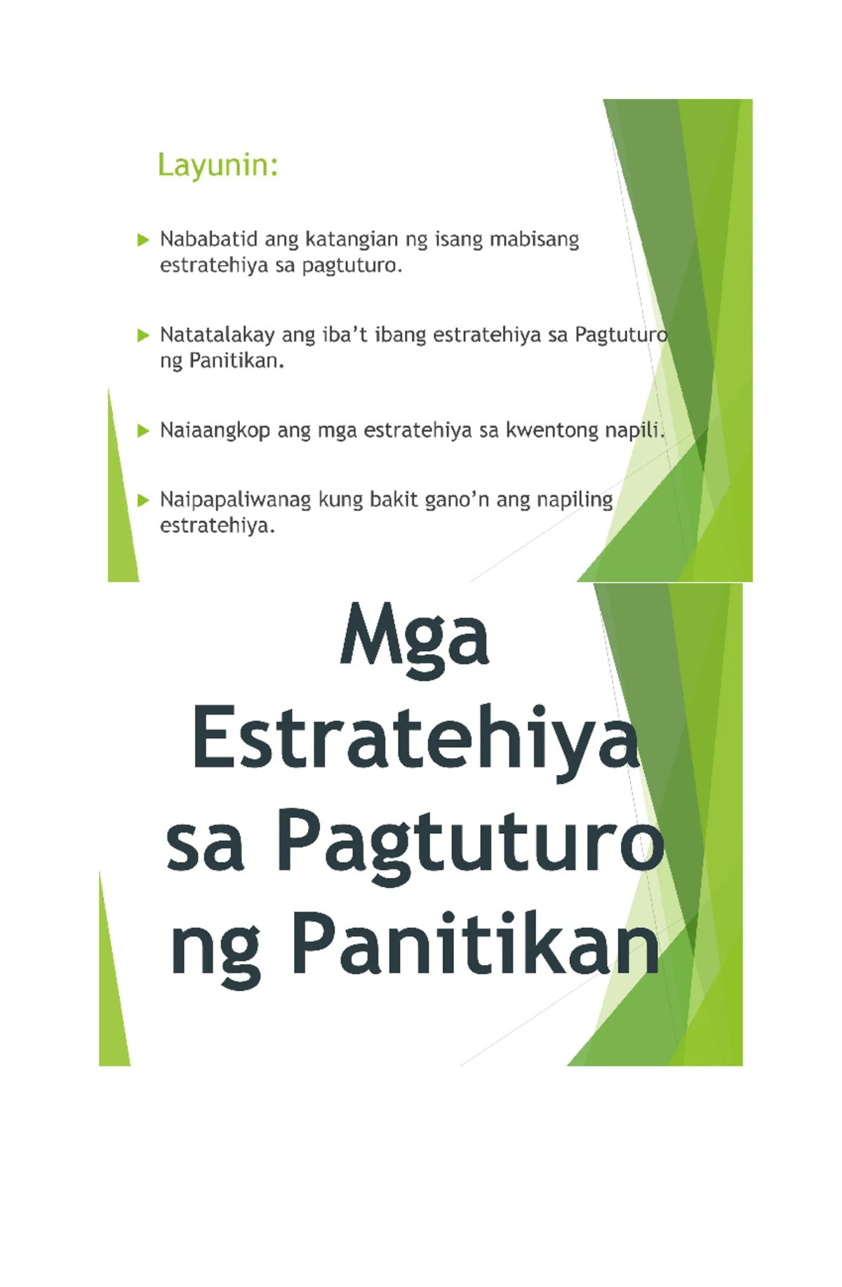 SCC Header - LOGO - Layunin: Nababatid ang katangian ng isang mabisang ...