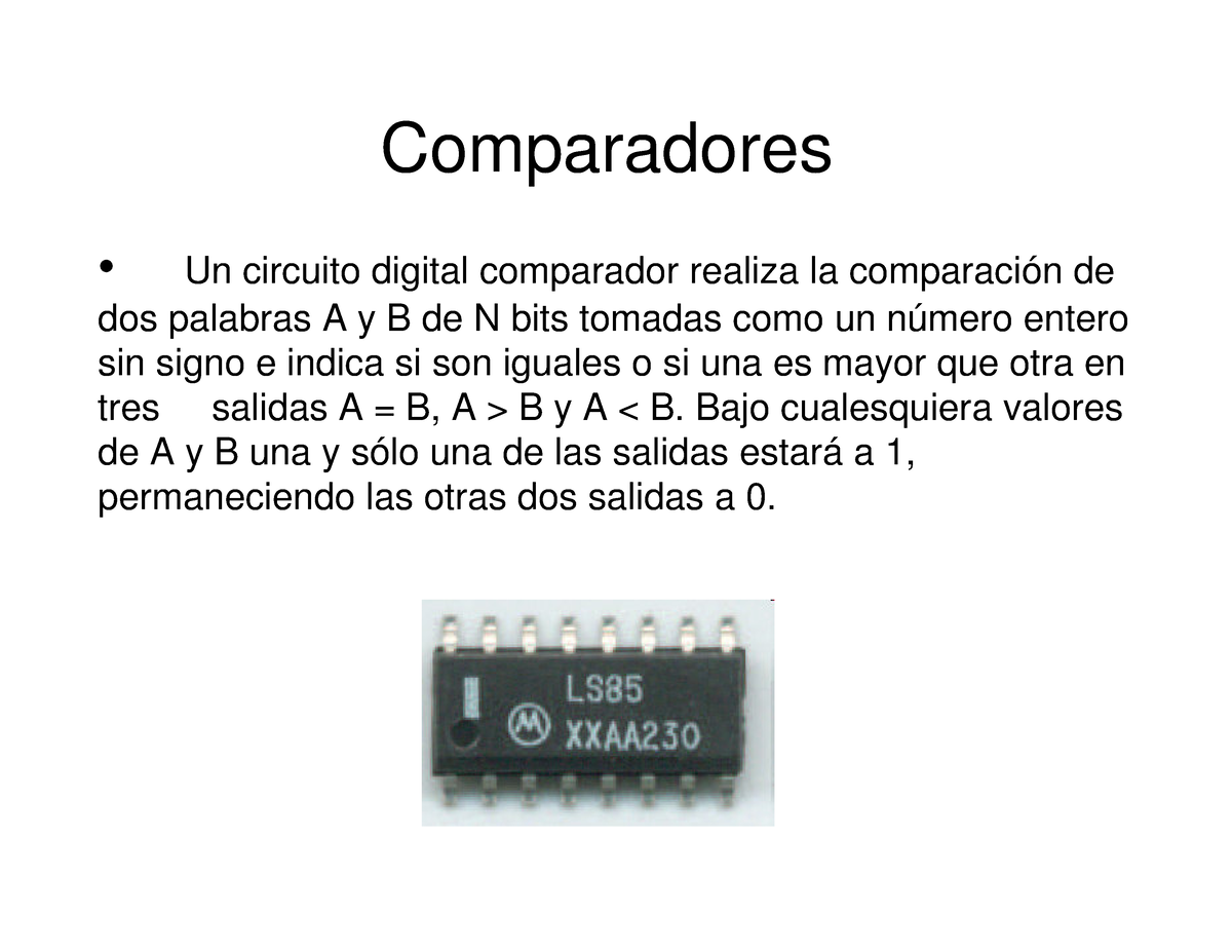 Comparador De 2 Bits Bien - Comparadores • Un Circuito Digital ...