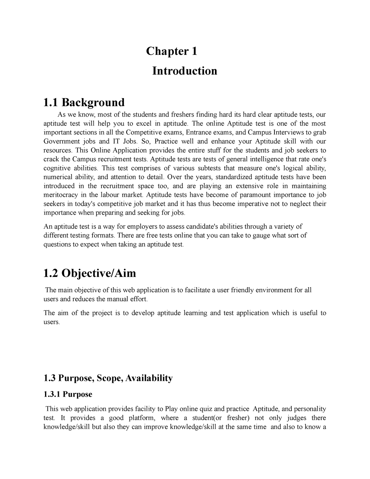 Aptitude test 2 - Project work - Chapter 1 Introduction 1 Background As ...