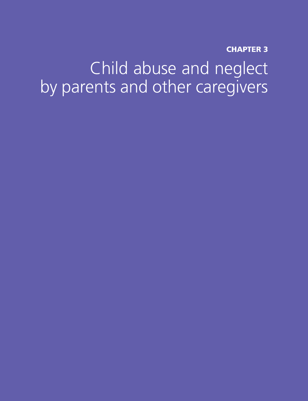 Child Abuse And Neglect - CHAPTER 3 Child Abuse And Neglect By Parents ...