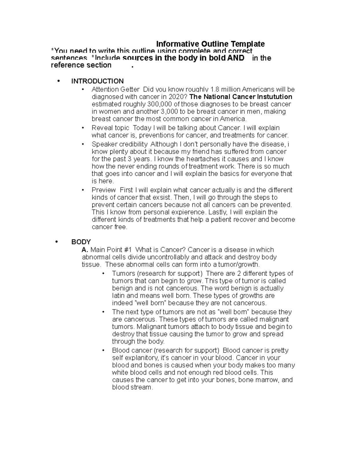COM115 Informative Outline Template 1 - COM 115 - PPCC - Studocu