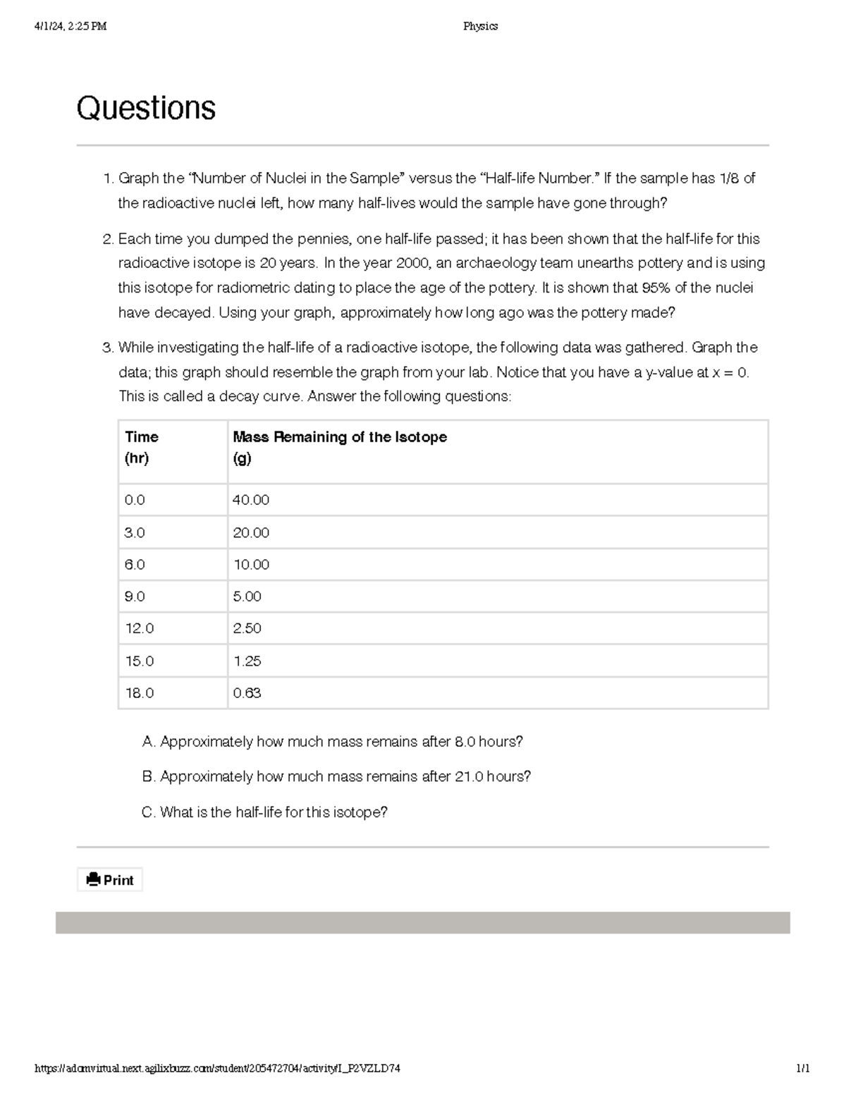 Physics I Honors - Semester 2 - Activities - 4/1/24, 2:25 PM Physics ...