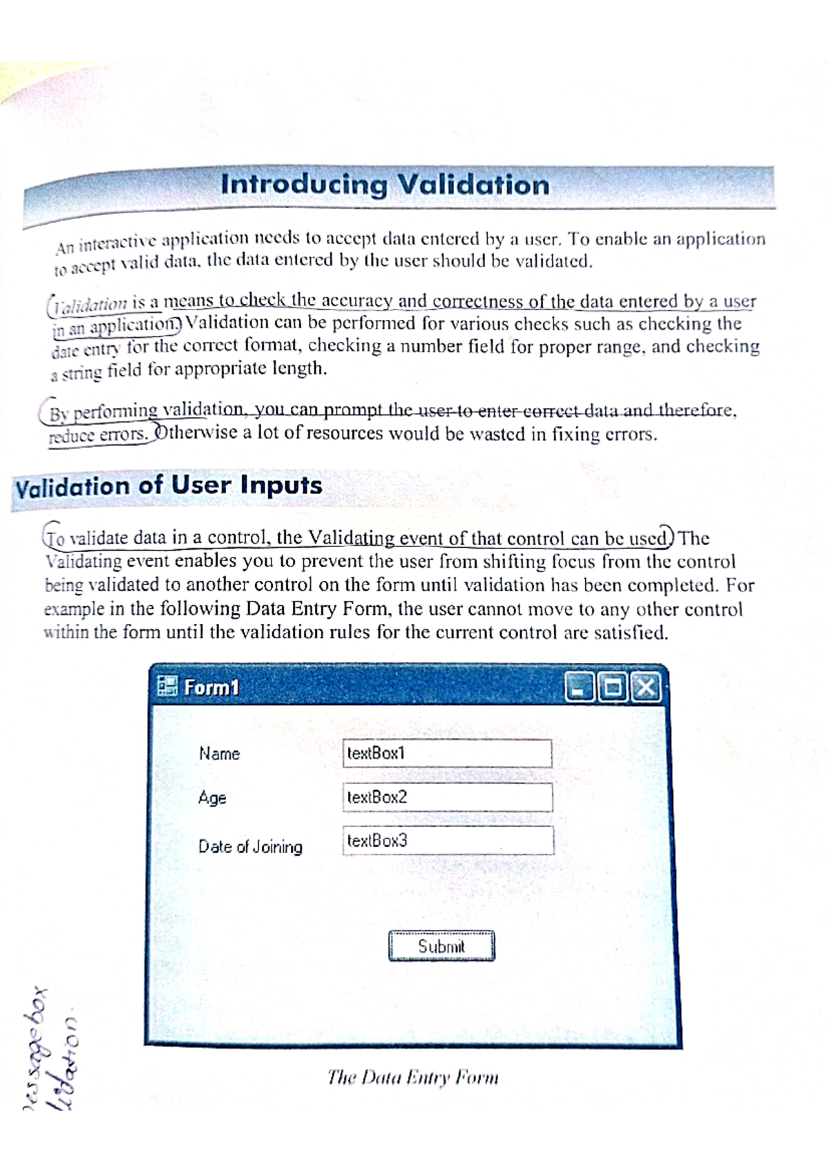 Validation - Computer Programming - MG University - Studocu