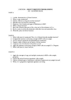 OOP LAB Program - Oops Lab Notes - LAB PROGRAMS 1 C++ Program To ...