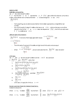 Revisionsheet - Calc 2 revision sheet - MAST Engineering Mathematics ...