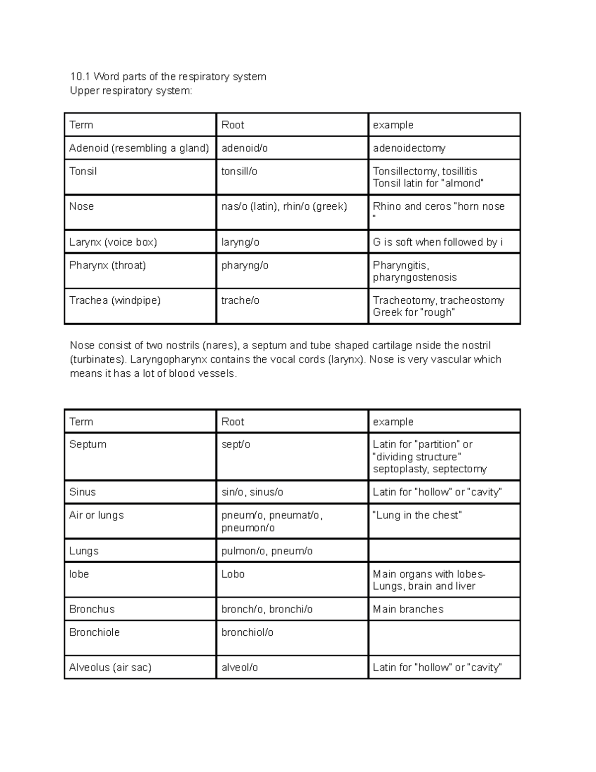 chapter-10-pulmonary-system-10-word-parts-of-the-respiratory-system-upper-respiratory-system