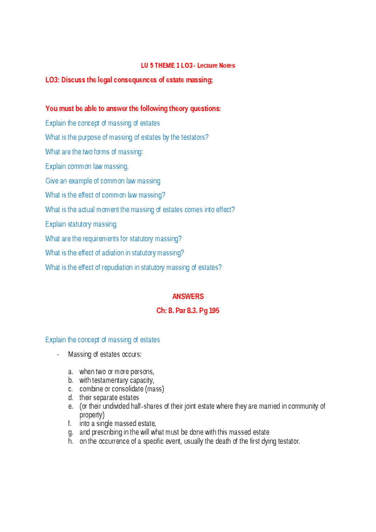 LU 5 Theme 1 LO3 - Ready - NOTES - LU 5 THEME 1 LO3 - Lecture Notes LO3 ...