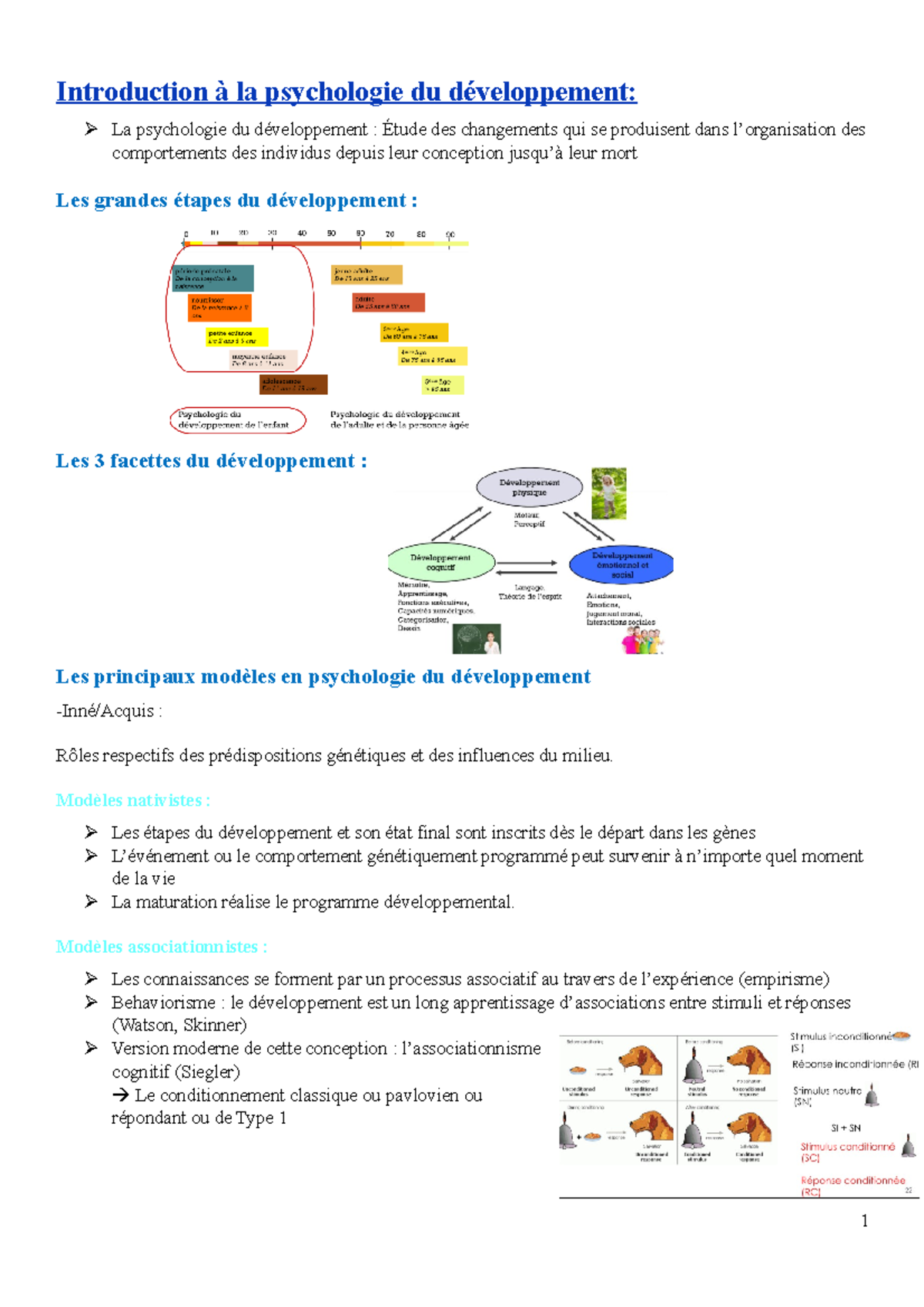 Résumé intro + méthodes d'étude 2019 - Introduction à la psychologie du ...