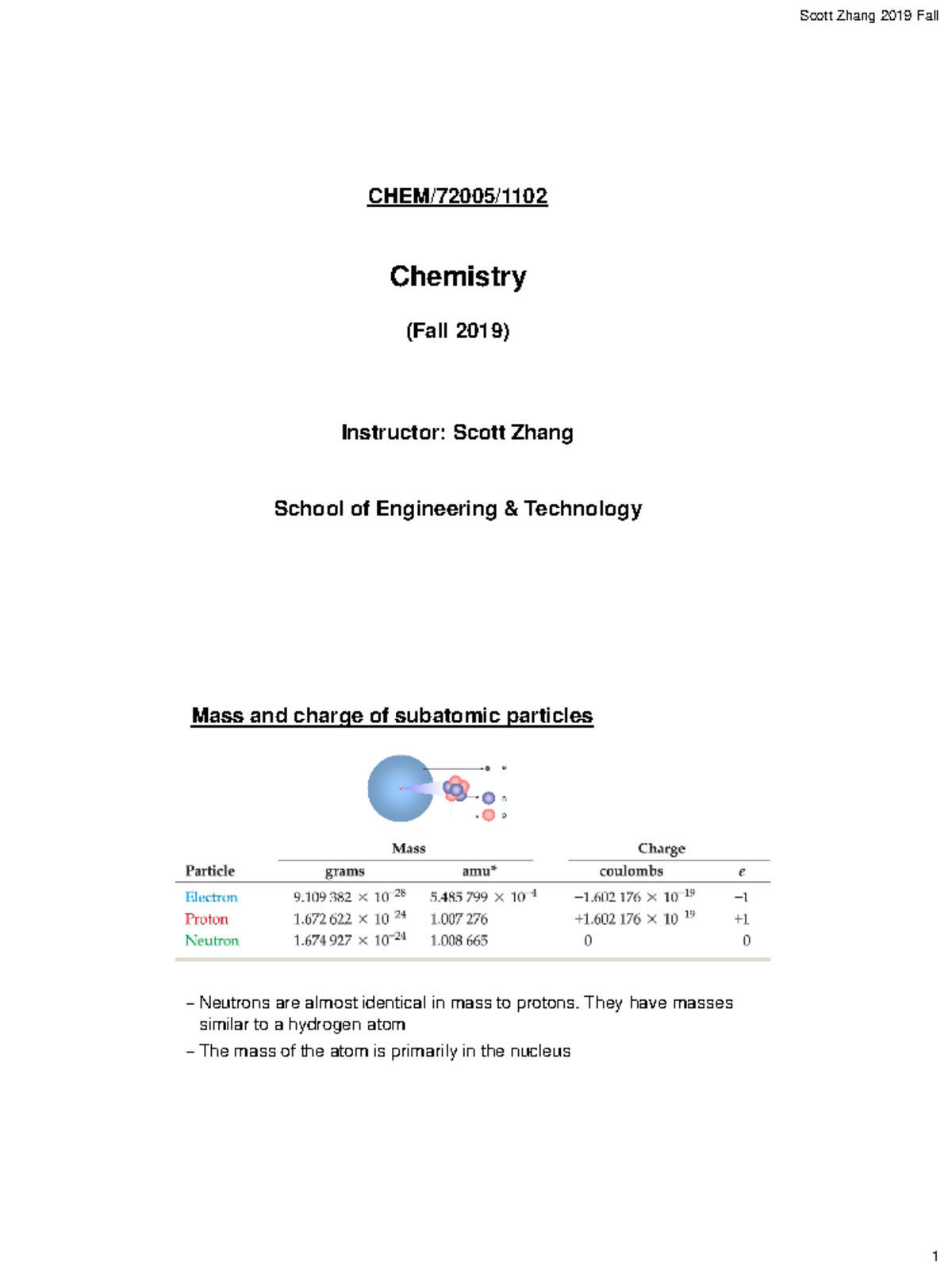 Midterm Review 1 - 4 - Lecture Notes - CHEM/72005/ Chemistry (Fall 2019 ...